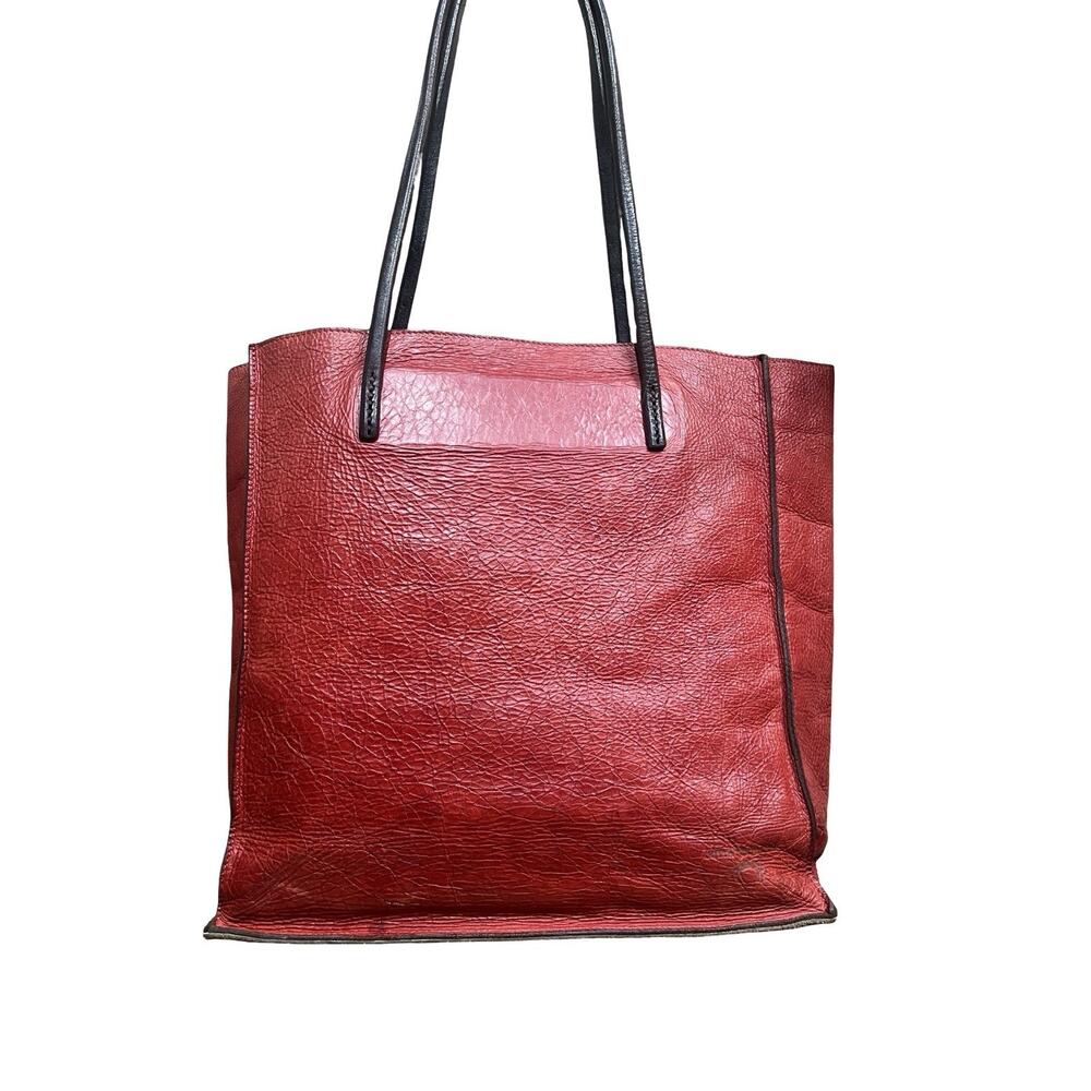 Jutta Neumann Red Medium Yoshi Bag Tote Purse Purple Lined $450